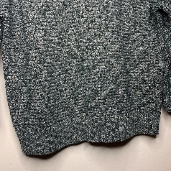 CHICO’S Sweater Green & Metallic Gold Dolman Sleeves Scoop Neck 3/4 Sleeves 12 - Picture 6 of 12